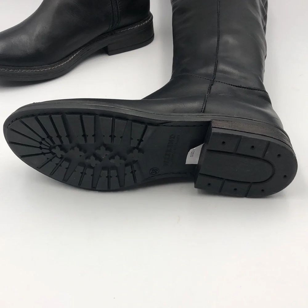 Weekend By Pedro Miralles Rhinestone Accents Over The Knee High Leather Boots
